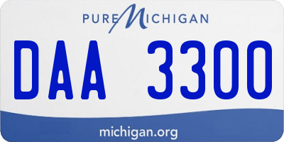 MI license plate DAA3300