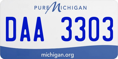MI license plate DAA3303
