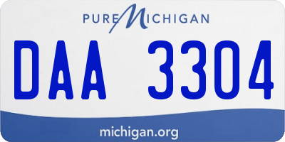 MI license plate DAA3304