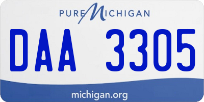 MI license plate DAA3305