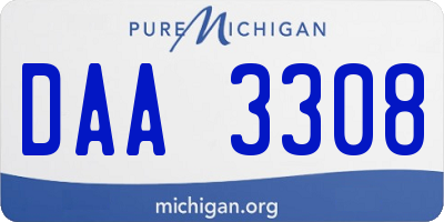 MI license plate DAA3308