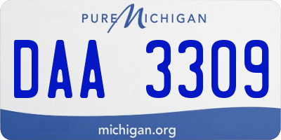 MI license plate DAA3309