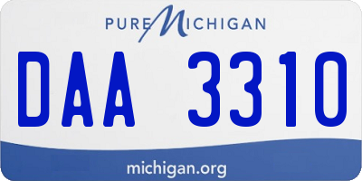 MI license plate DAA3310