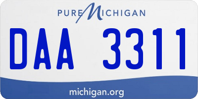 MI license plate DAA3311