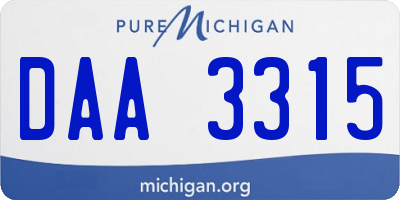 MI license plate DAA3315