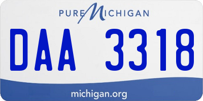 MI license plate DAA3318