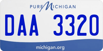 MI license plate DAA3320