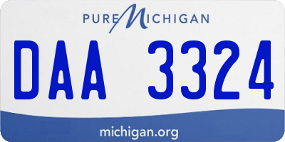 MI license plate DAA3324