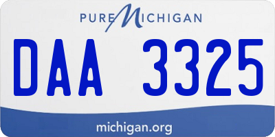 MI license plate DAA3325