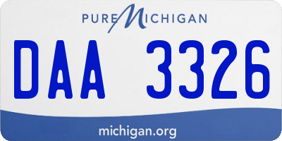 MI license plate DAA3326