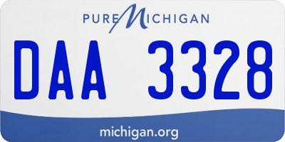 MI license plate DAA3328