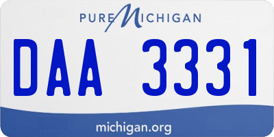 MI license plate DAA3331