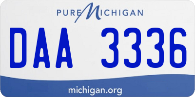 MI license plate DAA3336