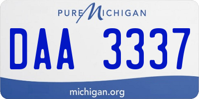 MI license plate DAA3337