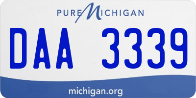 MI license plate DAA3339