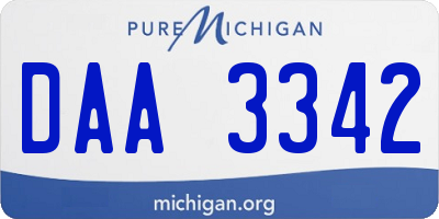 MI license plate DAA3342