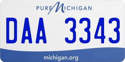 MI license plate DAA3343