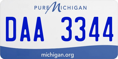 MI license plate DAA3344