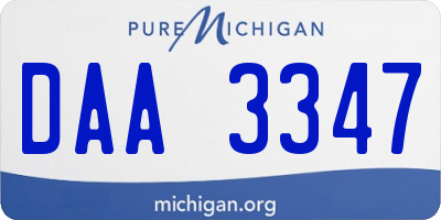 MI license plate DAA3347