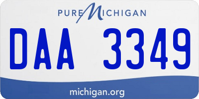 MI license plate DAA3349