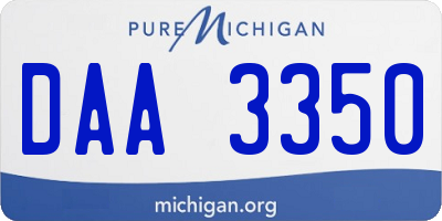 MI license plate DAA3350