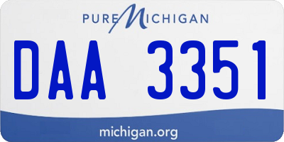 MI license plate DAA3351