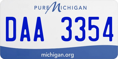 MI license plate DAA3354