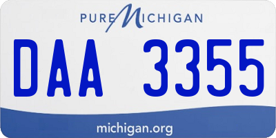 MI license plate DAA3355