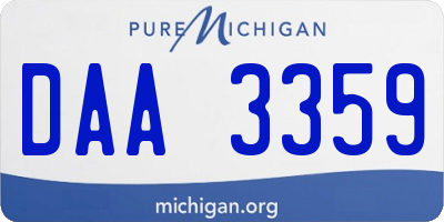 MI license plate DAA3359