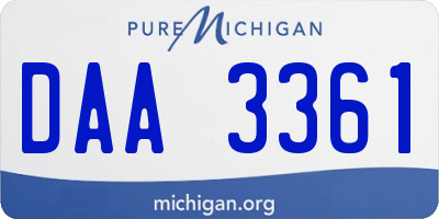 MI license plate DAA3361