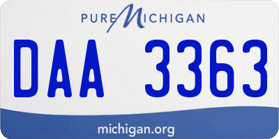 MI license plate DAA3363