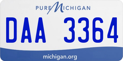 MI license plate DAA3364