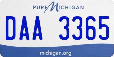 MI license plate DAA3365