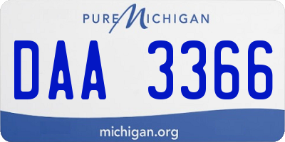 MI license plate DAA3366