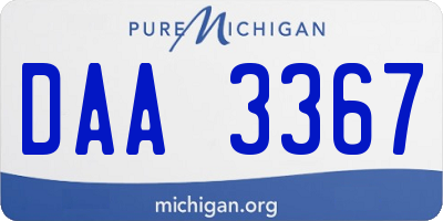 MI license plate DAA3367