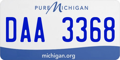MI license plate DAA3368