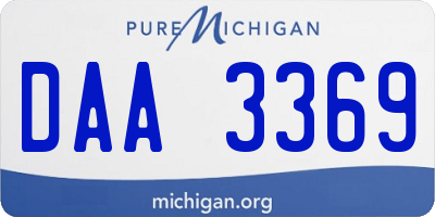 MI license plate DAA3369