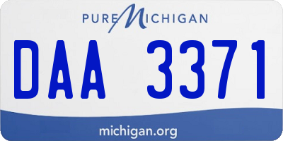 MI license plate DAA3371