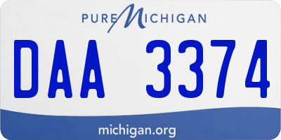 MI license plate DAA3374