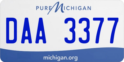 MI license plate DAA3377