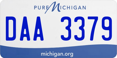 MI license plate DAA3379