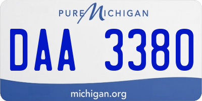 MI license plate DAA3380