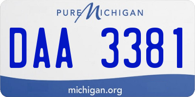 MI license plate DAA3381