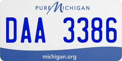 MI license plate DAA3386