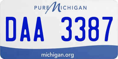 MI license plate DAA3387
