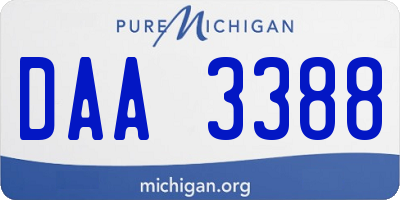 MI license plate DAA3388