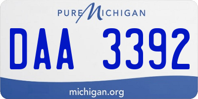 MI license plate DAA3392