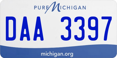 MI license plate DAA3397