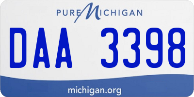 MI license plate DAA3398