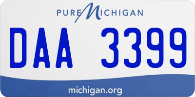 MI license plate DAA3399